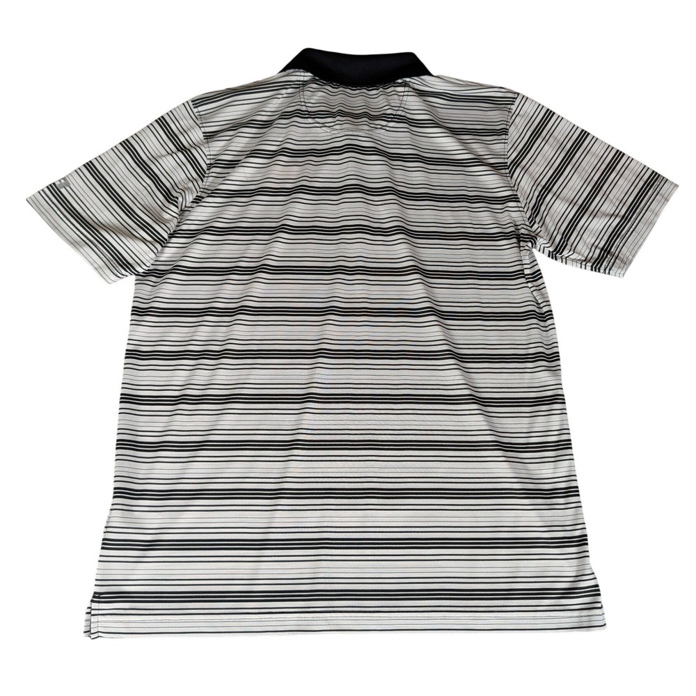 Russell Iowa Hawkeyes Mens Striped Polo Shirt White Black Golf Gameday L L/G - Picture 3 of 11